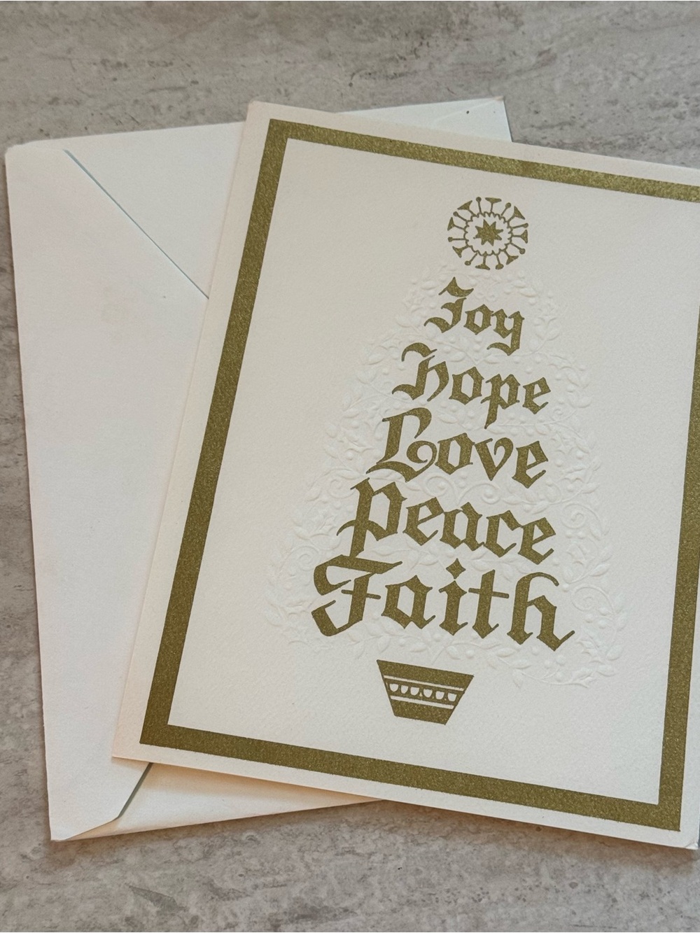 Vintage Christmas Card Religious w Envelope UNUSED